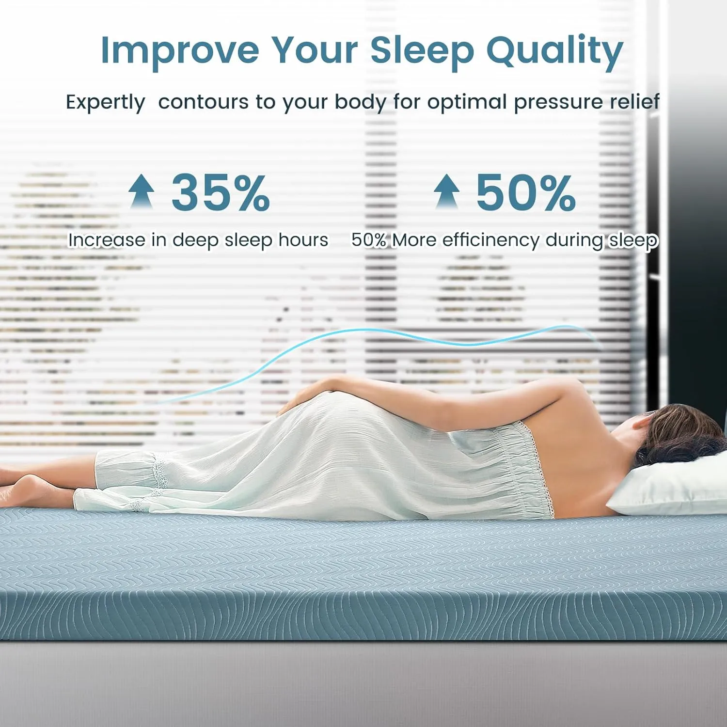 Firm Mattress Topper Queen Size, 3 Inch Extra Firm Memory Foam Bed Toppers for Back Pain Relief, Cooling Mattress Pad for Back Sleepers & Spinal Alignment, CertiPUR-US Certified