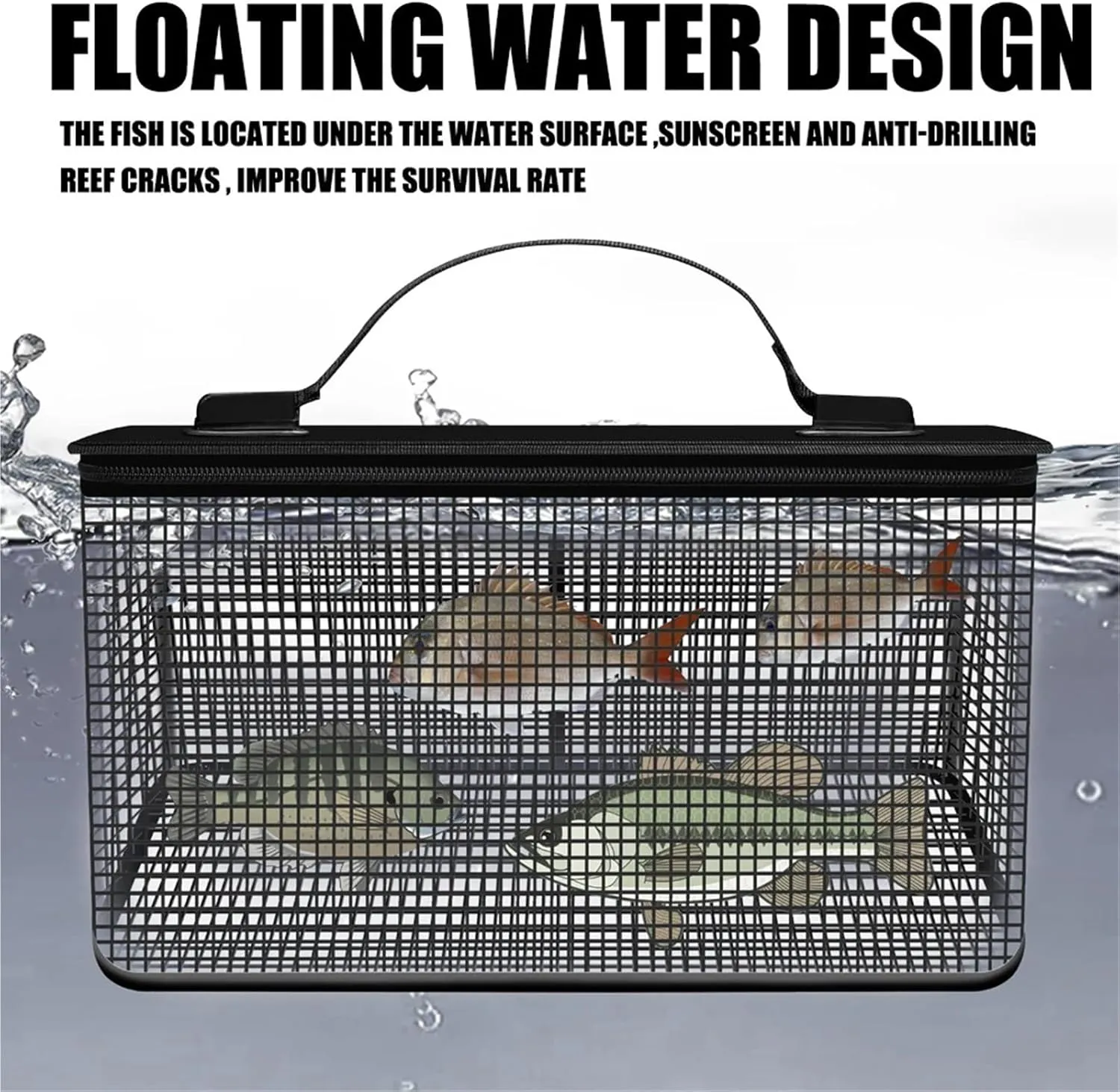 Fish Basket Live Fish Bucket Box Portable Quick Drying Outdoor Fishing Gear Collapsible Fishing Net Cage