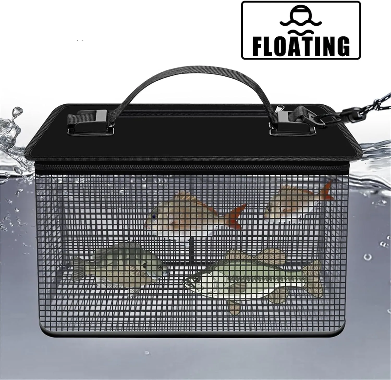 Fish Basket Live Fish Bucket Box Portable Quick Drying Outdoor Fishing Gear Collapsible Fishing Net Cage