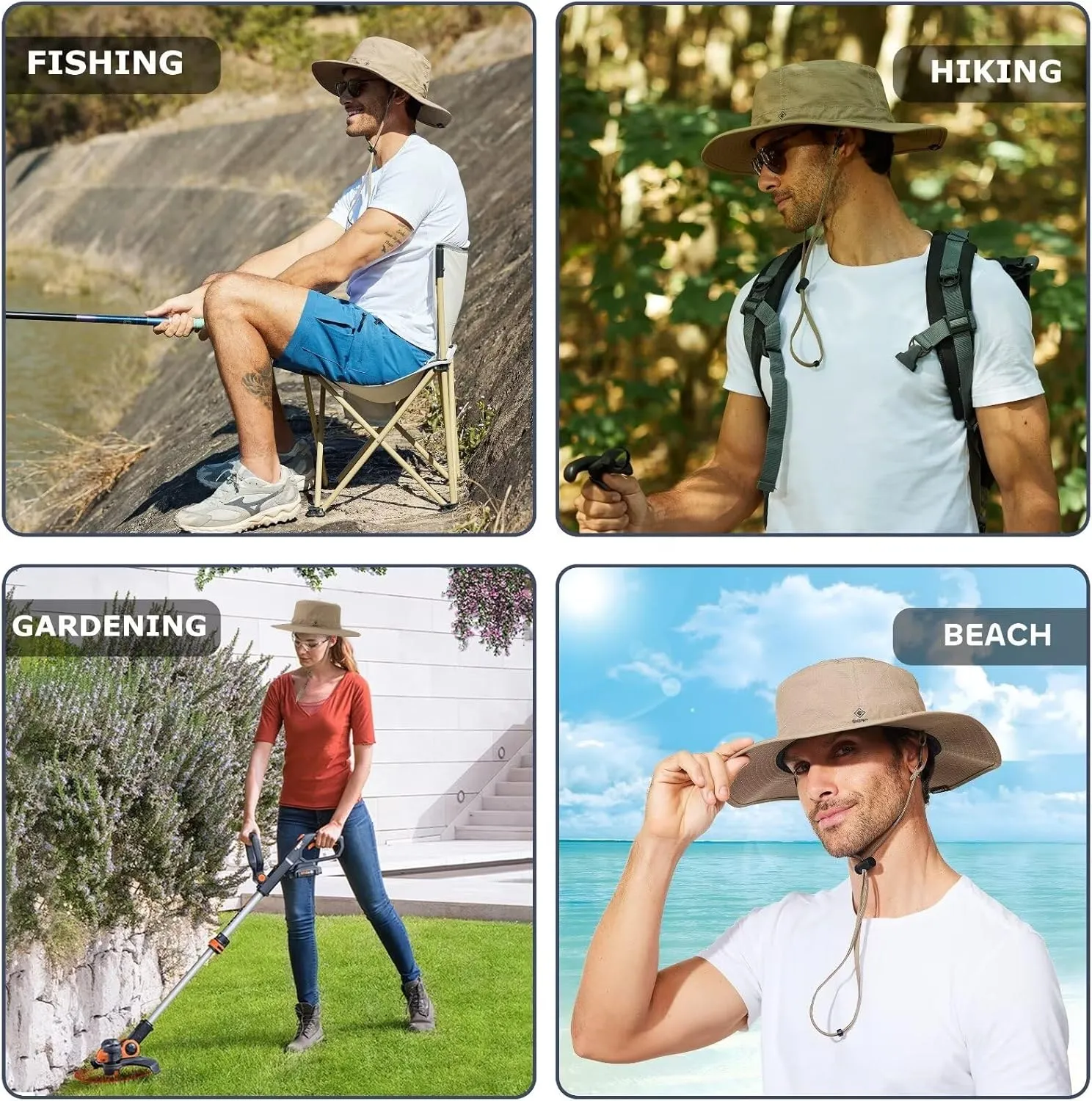Fishing Hat for Mens Sun Hat Wide Brim Bucket Hat SPF UV Protection XL XXL Large Size Big Head Hiking Beach Safari
