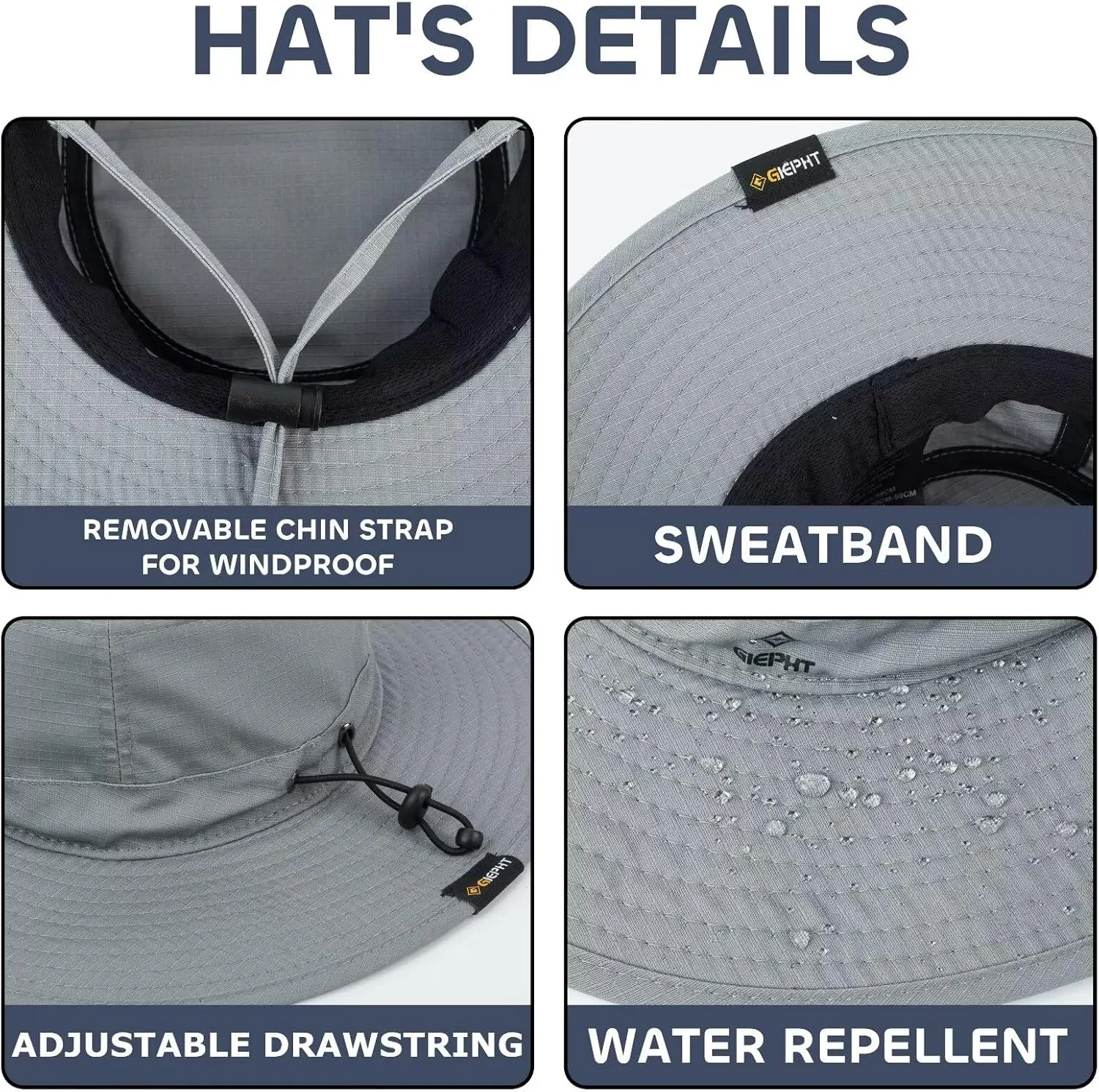 Fishing Hat for Mens Sun Hat Wide Brim Bucket Hat SPF UV Protection XL XXL Large Size Big Head Hiking Beach Safari