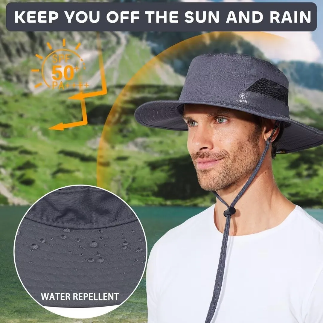 Fishing Hat for Mens Sun Hat Wide Brim Bucket Hat SPF UV Protection XL XXL Large Size Big Head Hiking Beach Safari