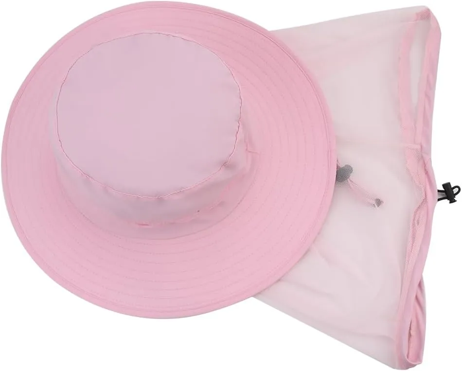 Fishing Hat Sun Protection Hat Mosquito Head Net for Outdoors Bucket Hat with Hidden Net Mesh