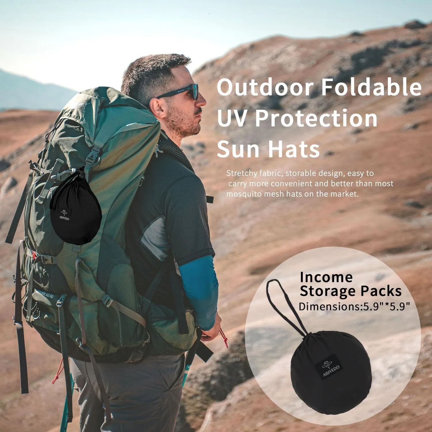 Fishing Hat Sun Protection Hat Mosquito Head Net for Outdoors Bucket Hat with Hidden Net Mesh