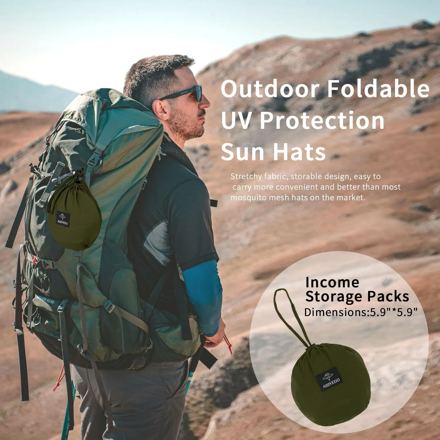 Fishing Hat Sun Protection Hat Mosquito Head Net for Outdoors Bucket Hat with Hidden Net Mesh