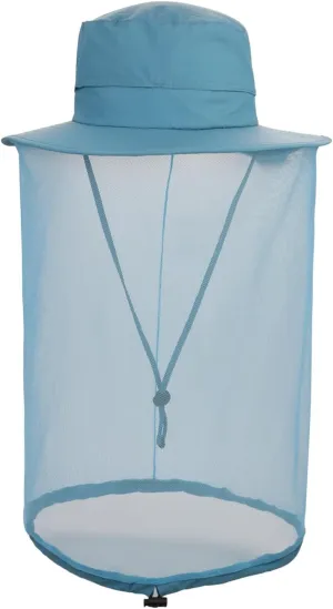Fishing Hat Sun Protection Hat Mosquito Head Net for Outdoors Bucket Hat with Hidden Net Mesh