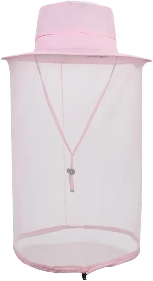 Fishing Hat Sun Protection Hat Mosquito Head Net for Outdoors Bucket Hat with Hidden Net Mesh