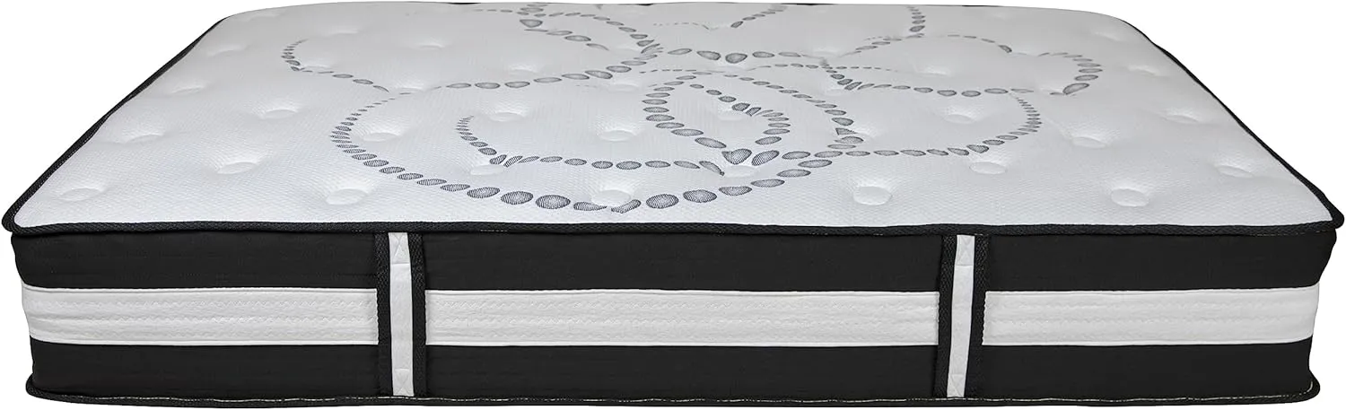 Flash Furniture Capri Comfortable Sleep 12" Hybrid Pocket Spring and Foam Mattress in a Box, Foam Pocket Spring Hybrid Mattress for Pressure Relief, Full
