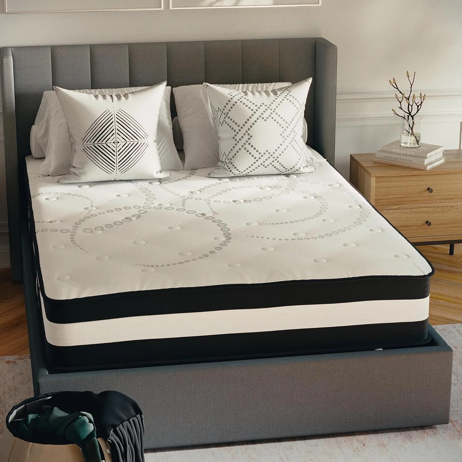 Flash Furniture Capri Comfortable Sleep 12" Hybrid Pocket Spring and Foam Mattress in a Box, Foam Pocket Spring Hybrid Mattress for Pressure Relief, Full