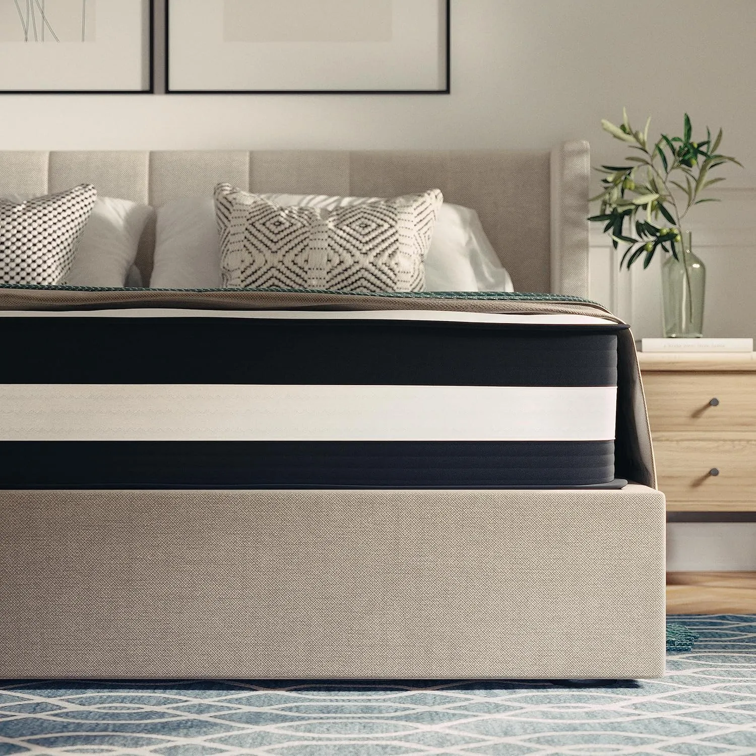 Flash Furniture Capri Comfortable Sleep 12" Hybrid Pocket Spring and Foam Mattress in a Box, Foam Pocket Spring Hybrid Mattress for Pressure Relief, Full