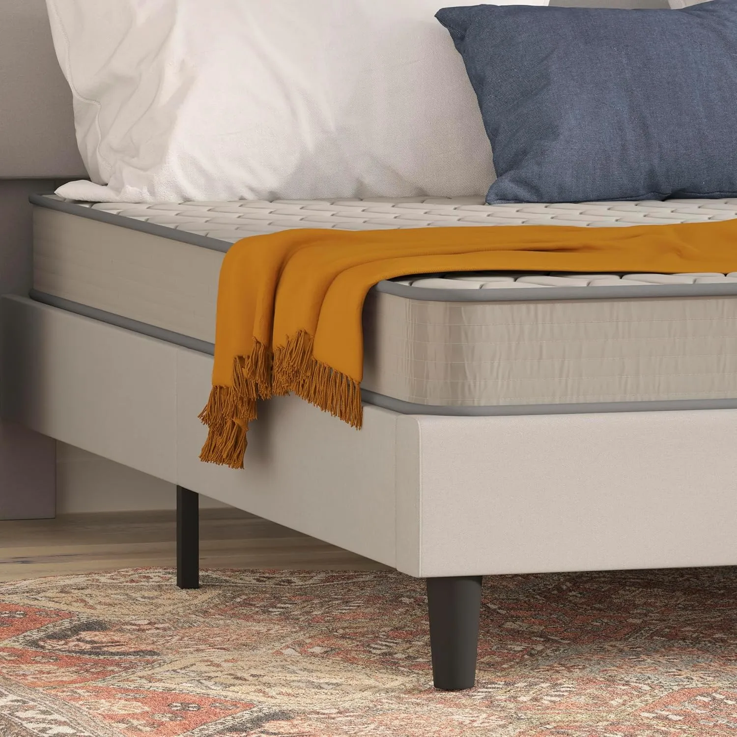 Flash Furniture Capri Comfortable Sleep 6 Inch CertiPUR-US Certified Spring Mattress, King Mattress in a Box, Grey