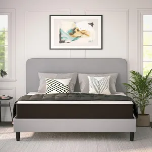 Flash Furniture Dream 10 Inch Hybrid Mattress in a Box, High Density Foam and Pocket Spring Mattress, CertiPur-US Certified Foam, King, White/Black