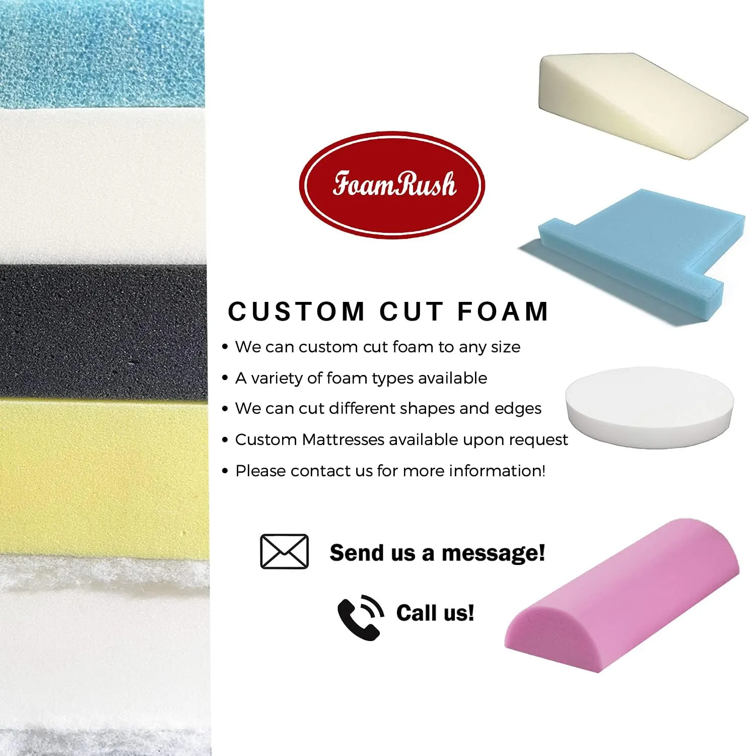 FoamRush 2" x 24" x 27" Dry Fast Water-Resistant Outdoor Upholstery Foam Sheet for Outdoor & Marine Furniture (Chair Cushion Foam for Patio Furniture, Boat Seat Cushion Replacement)