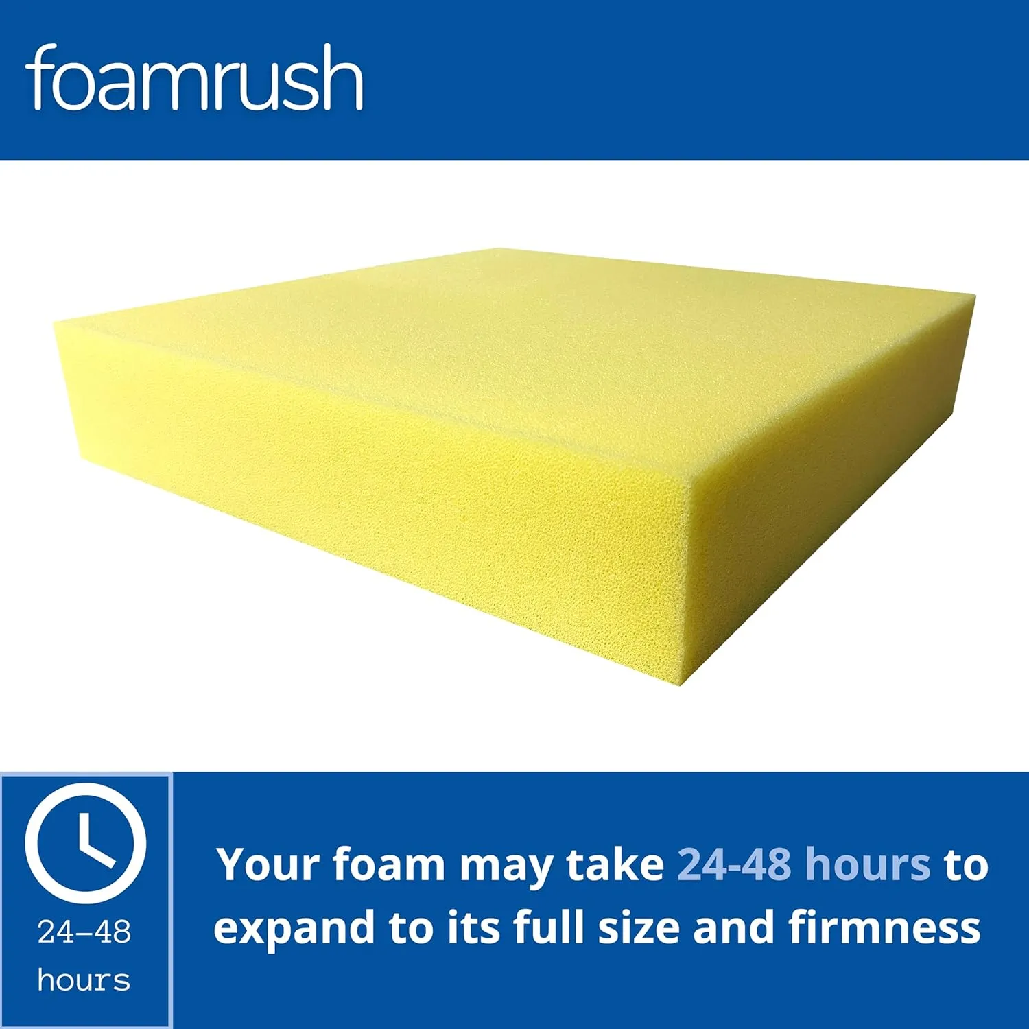 FoamRush 2" x 24" x 27" Dry Fast Water-Resistant Outdoor Upholstery Foam Sheet for Outdoor & Marine Furniture (Chair Cushion Foam for Patio Furniture, Boat Seat Cushion Replacement)