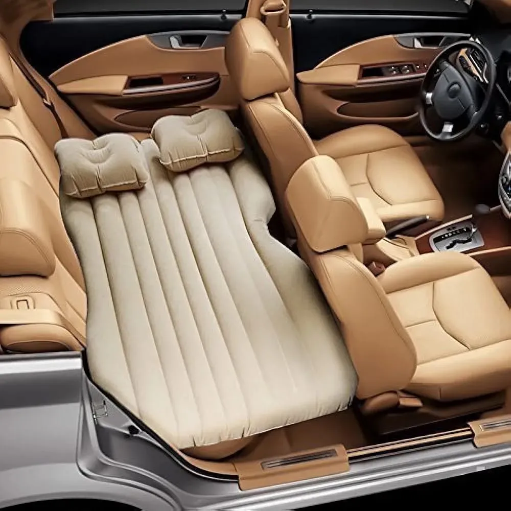 Foldable Travel Inflatable Car Bed Mattress with Two Pillows and Pump