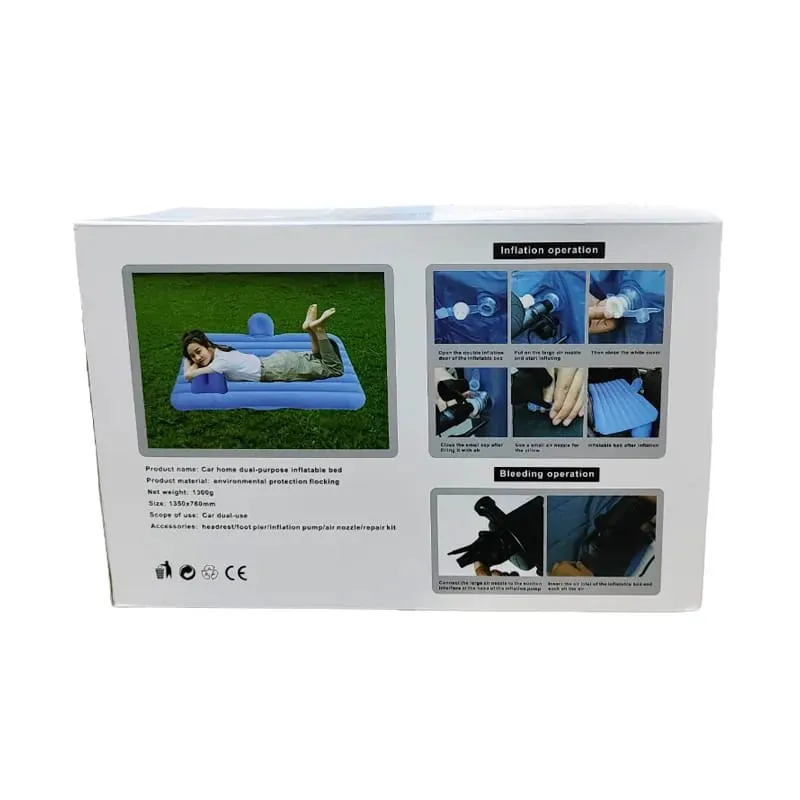 Foldable Travel Inflatable Car Bed Mattress with Two Pillows and Pump