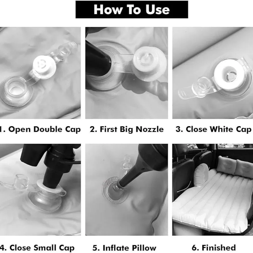 Foldable Travel Inflatable Car Bed Mattress with Two Pillows and Pump