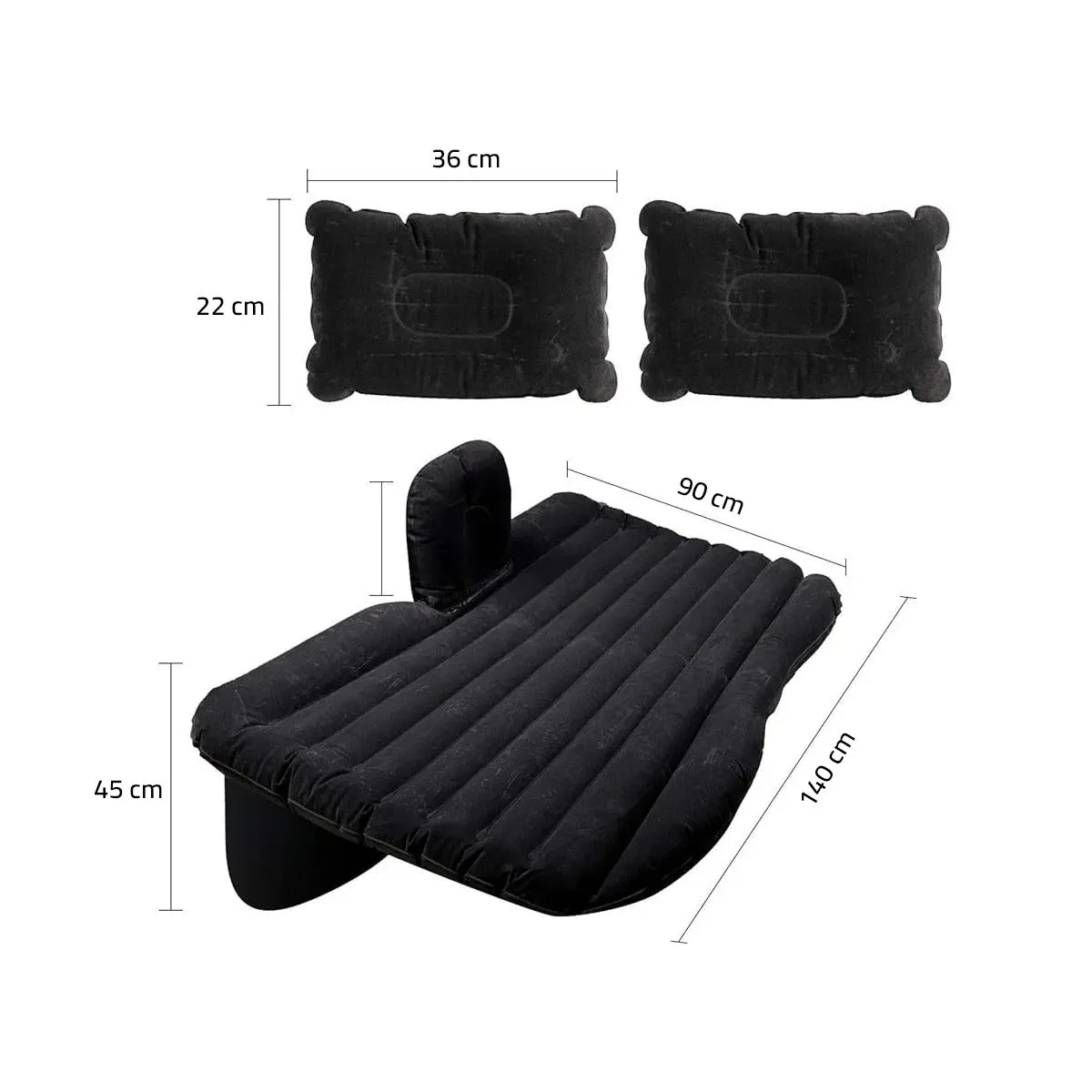 Foldable Travel Inflatable Car Bed Mattress with Two Pillows and Pump