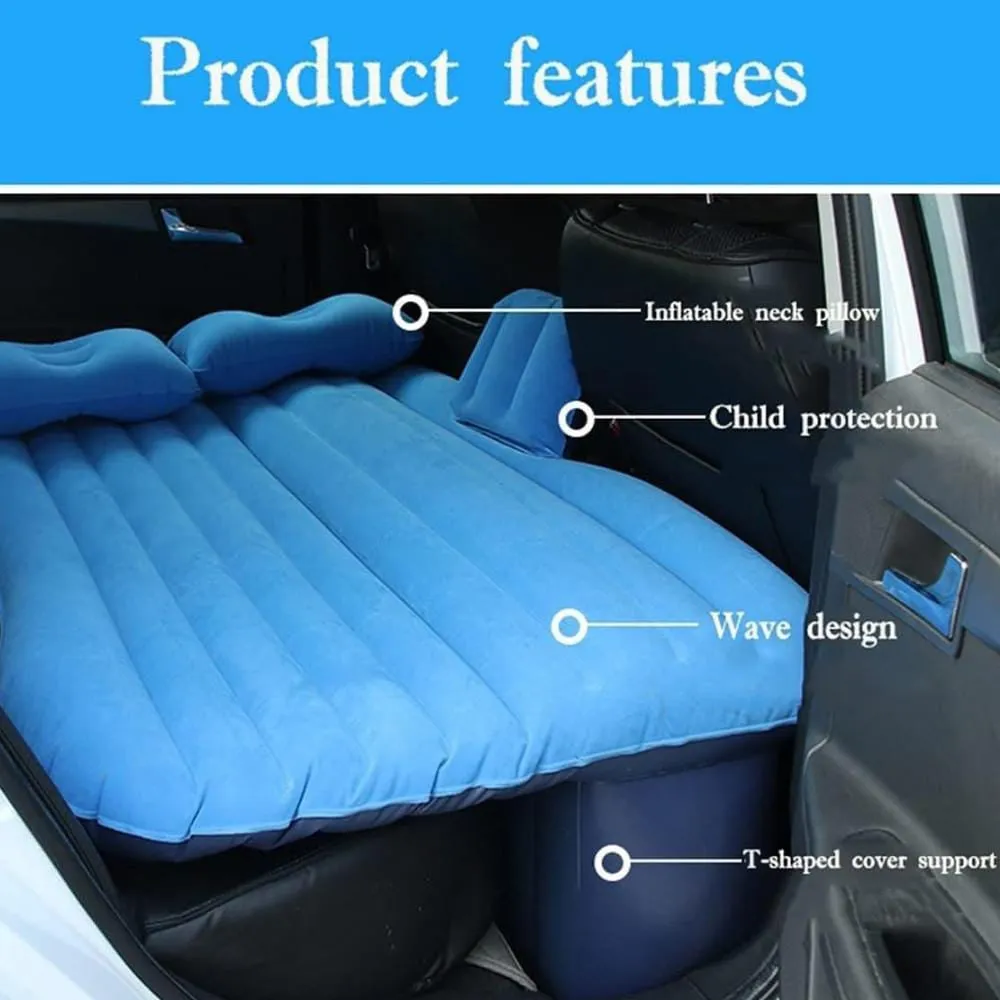 Foldable Travel Inflatable Car Bed Mattress with Two Pillows and Pump
