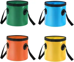 Folding Bucket 4 Pcs Collapsible Outdoor Bucket Bag Portable Travel Basin 20L Heat Preservation Waterproof Tub for Foot Soaking Bath,Fishing,Hiking Camping,Washing Dish ( Color : 4 Pcs , Size : 20L )