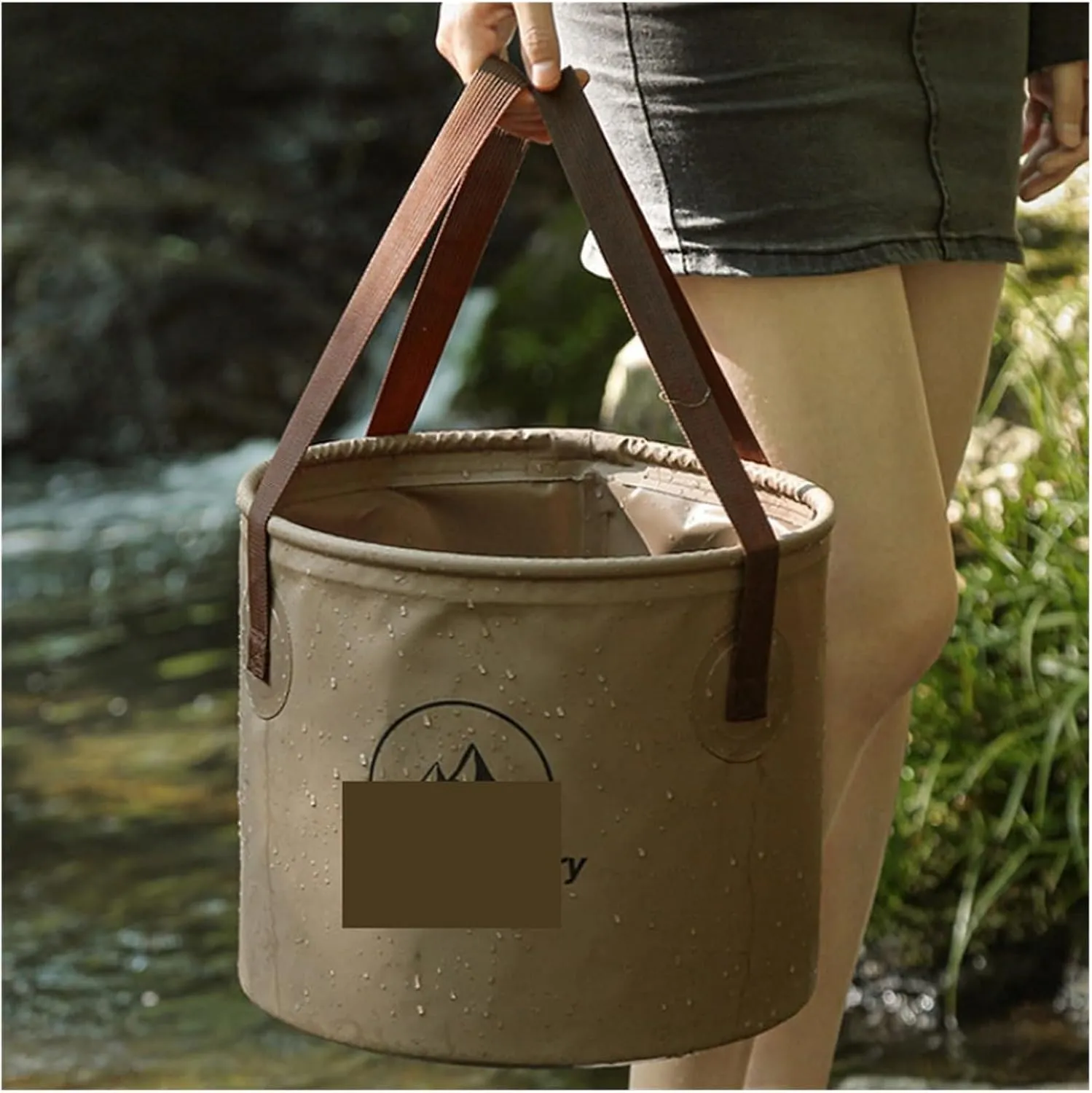 Folding Portable Bucket 10L/20L Multi-Functional Portable Basins Collapsible Sink Bucket Travel Basin Camping Hiking Storage Bucket (Color : Green 10L)