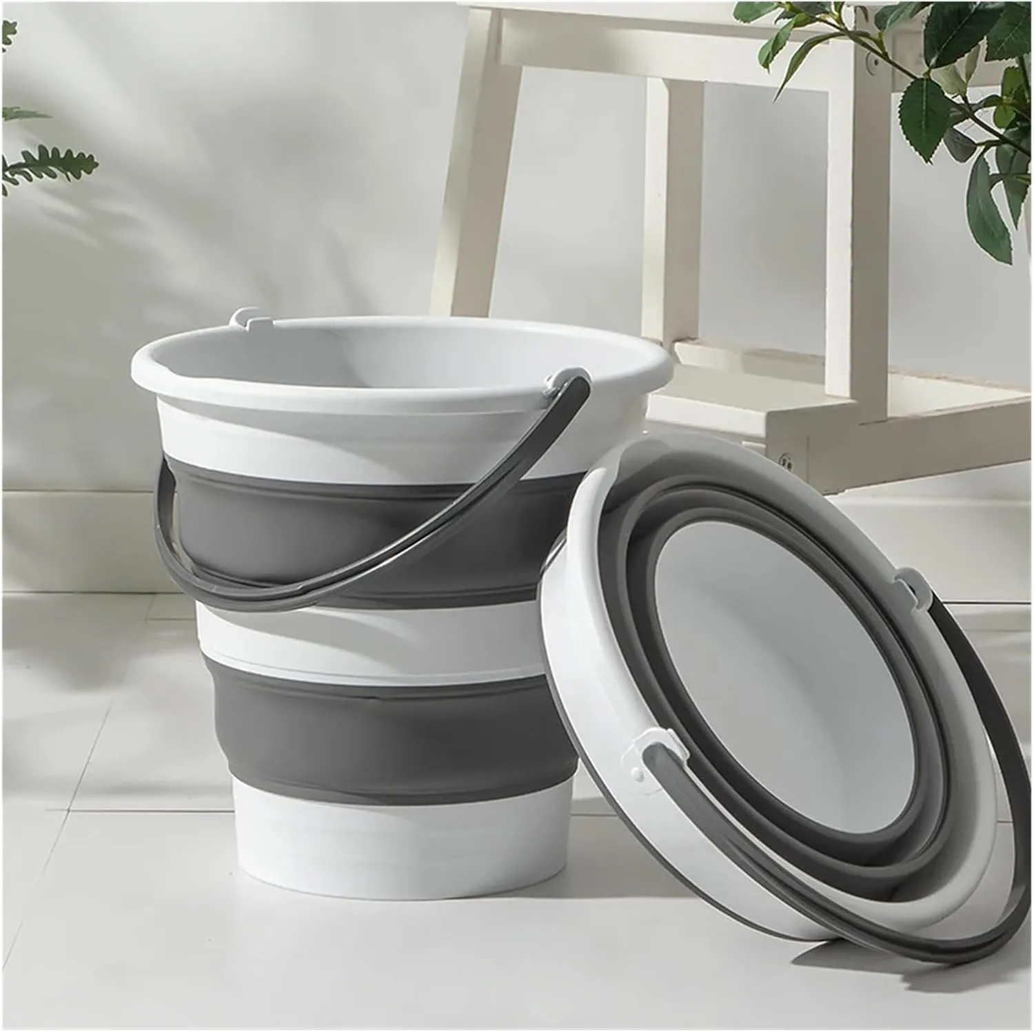 Folding Portable Bucket 5/10/15L Collapsible Bucket Folding ABS Household Cleaning Bucket Outdoor Portable Camping Gardening Fishing (Color : 5L)