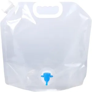 Folding Portable Bucket 5/10L Camping Bag Portable Folding Bucket Large Container Outdoor Travel Collapsible Pouch (Color : 5L Transparent)