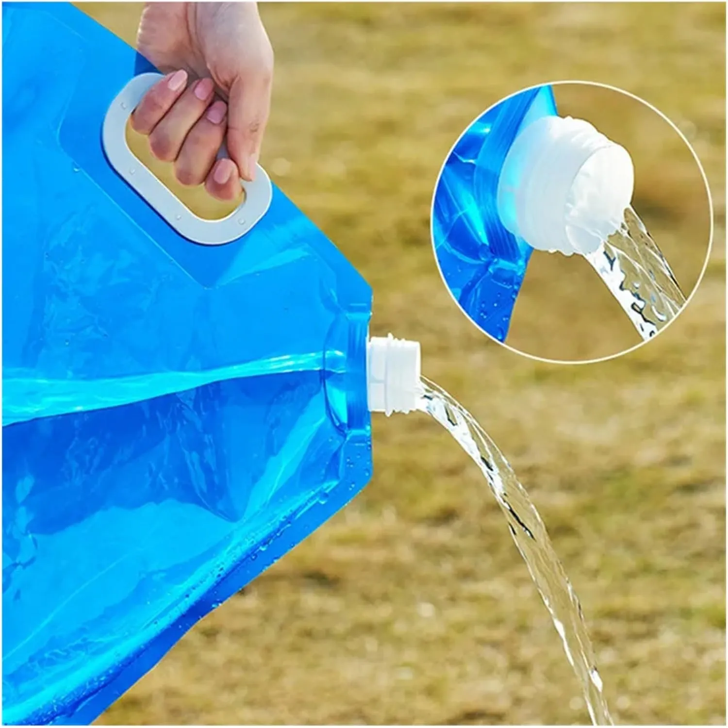 Folding Portable Bucket 5/10L Camping Bag Portable Folding Bucket Large Container Outdoor Travel Collapsible Pouch (Color : 5L Transparent)