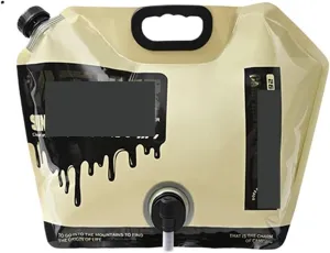 Folding Portable Bucket 8/10/12L Camping Container Folding Bucket No Leakage Large-Capacity Bag Collapsible Pouch with Faucet Outdoor (Color : Khaki-8L)