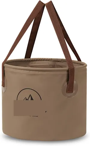 Folding Portable Bucket Multi-Functional Collapsible Basins Collapsible Sink Bucket Travel Basin Camping Hiking Storage Foldable Bucket (Color : Brown 10L)