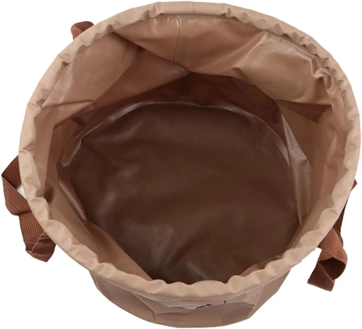Folding Portable Bucket Multi-Functional Collapsible Basins Collapsible Sink Bucket Travel Basin Camping Hiking Storage Foldable Bucket (Color : Brown 10L)