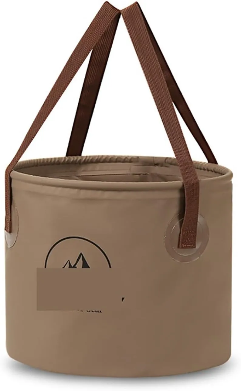 Folding Portable Bucket Multi-Functional Collapsible Basins Collapsible Sink Bucket Travel Basin Camping Hiking Storage Foldable Bucket (Color : Brown 10L)