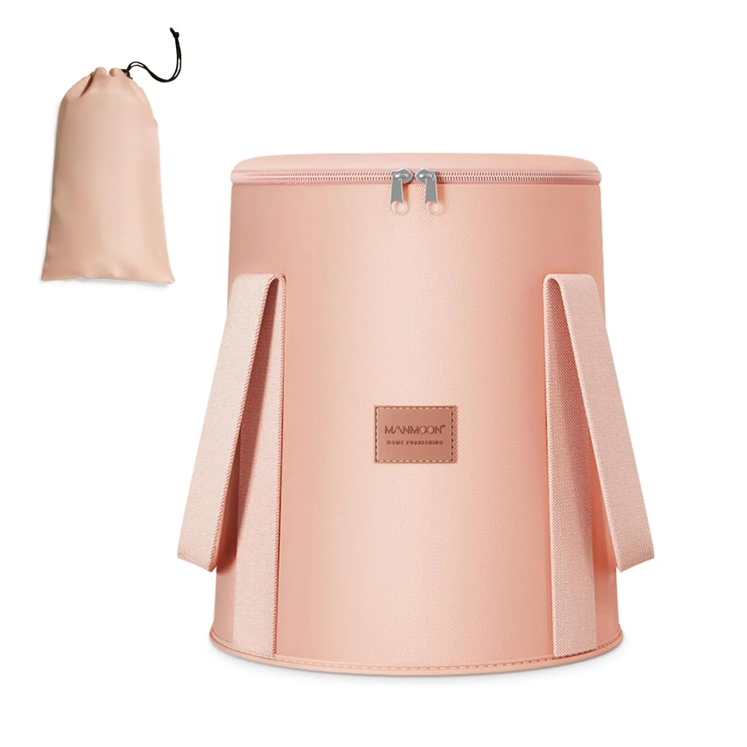 Foot Bath Basin 25L Large Collapsible Bucket,Portable Foldable Waterproof Foot Soak Tub with Handle, Multifunctional Travel Foot Spa Bag for Outdoor Travel, Camping, Fishing (Pink, With Lid)