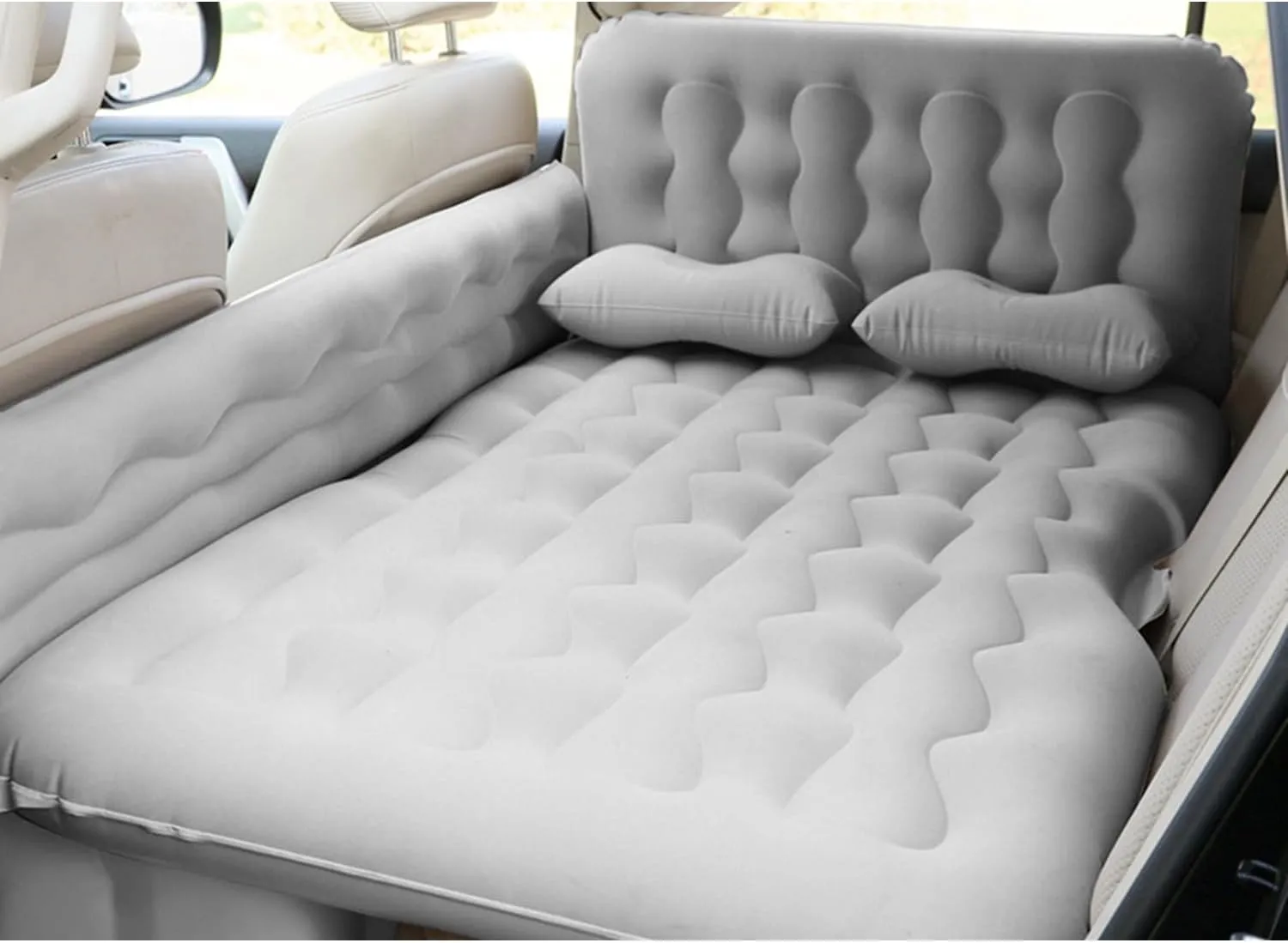 for Nissan Kicks 2018 2019 2020 2021 2022 2023 Inflatable Car Air Mattress for Back Seat of Cars Camping Bed Portable Blow Up Mattress, Car Travel Mattress,B Grey