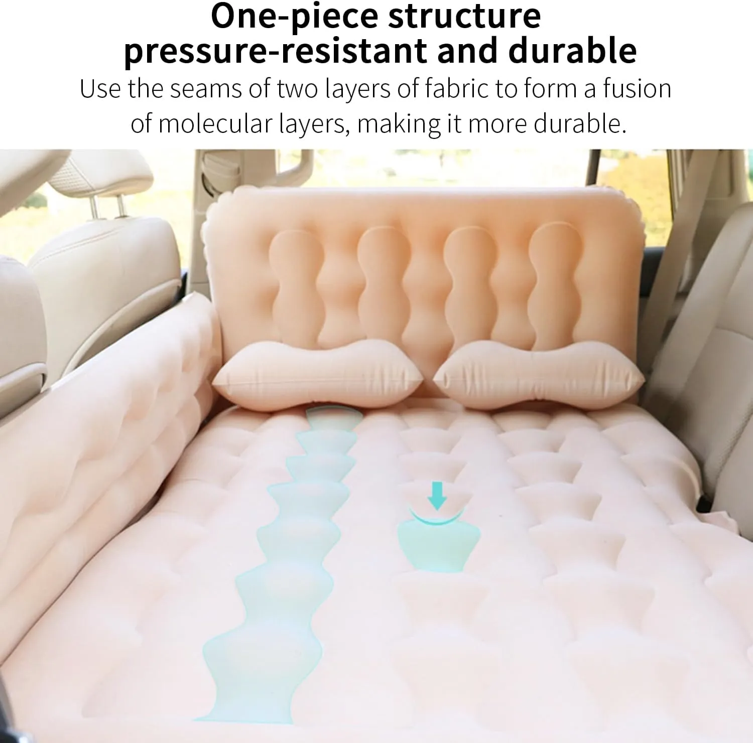 for Nissan Kicks 2018 2019 2020 2021 2022 2023 Inflatable Car Air Mattress for Back Seat of Cars Camping Bed Portable Blow Up Mattress, Car Travel Mattress,B Grey