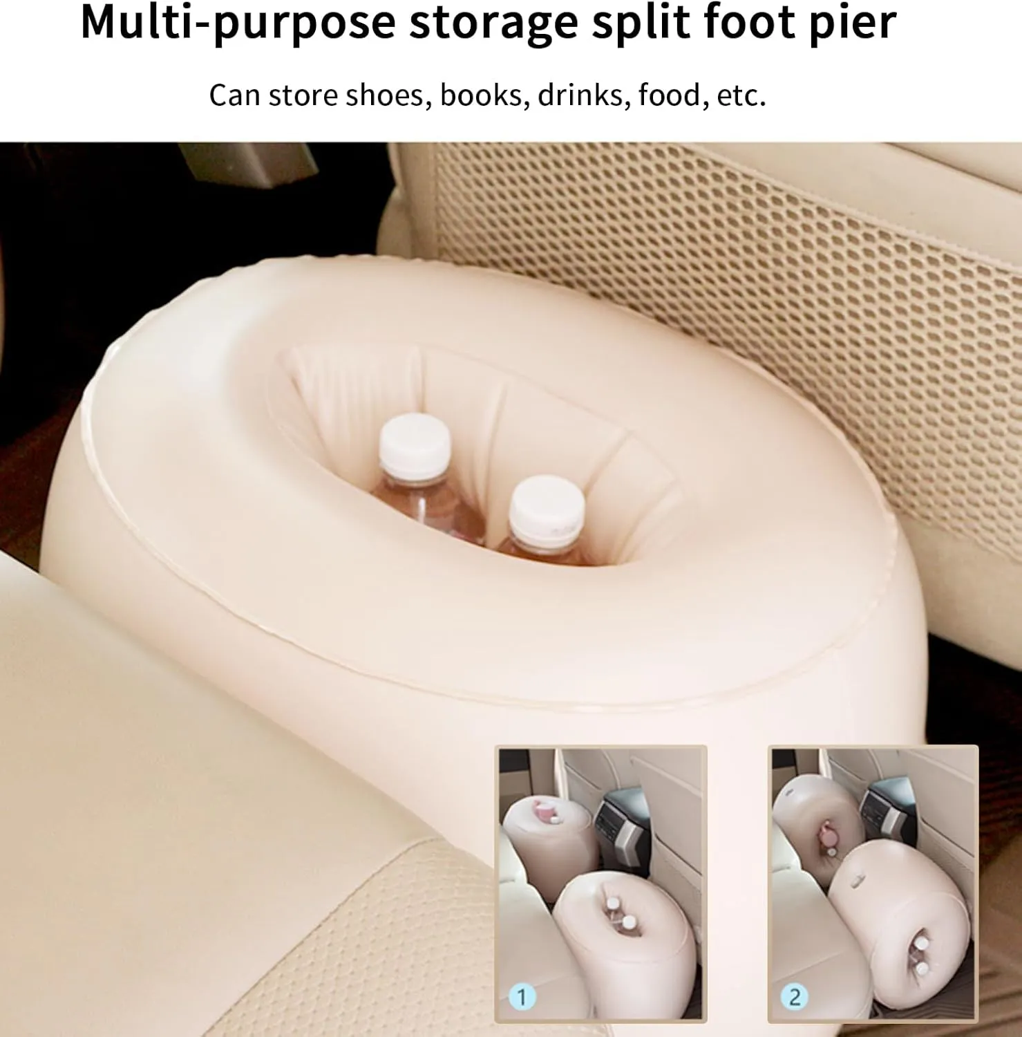 for Nissan Kicks 2018 2019 2020 2021 2022 2023 Inflatable Car Air Mattress for Back Seat of Cars Camping Bed Portable Blow Up Mattress, Car Travel Mattress,B Grey