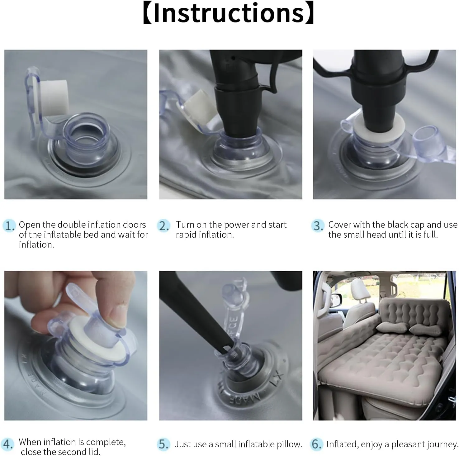 for Nissan Kicks 2018 2019 2020 2021 2022 2023 Inflatable Car Air Mattress for Back Seat of Cars Camping Bed Portable Blow Up Mattress, Car Travel Mattress,B Grey