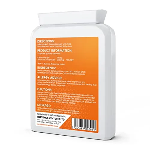 Fortitude Nutrition Coenzyme Q10 100mg 90 Vegan Capsules