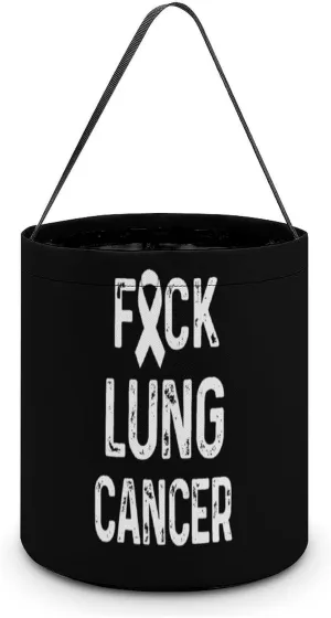 Fuck Lung Cancer Funny Easter Egg Bags Trick-o-r-Treat Tote Bag Reusable Bucket Storage Basket Handbag Party Novelty