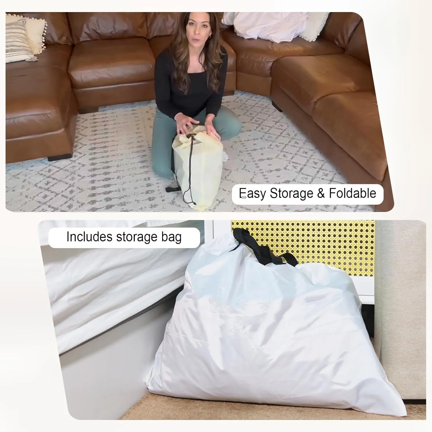 Full Air Mattress with Built in Pump, Inflatable Mattress for Home, Blow up Air Bed 3 Min Quick Inflation and Deflation, Thin Velvet Top, 18'' Full Size Purple