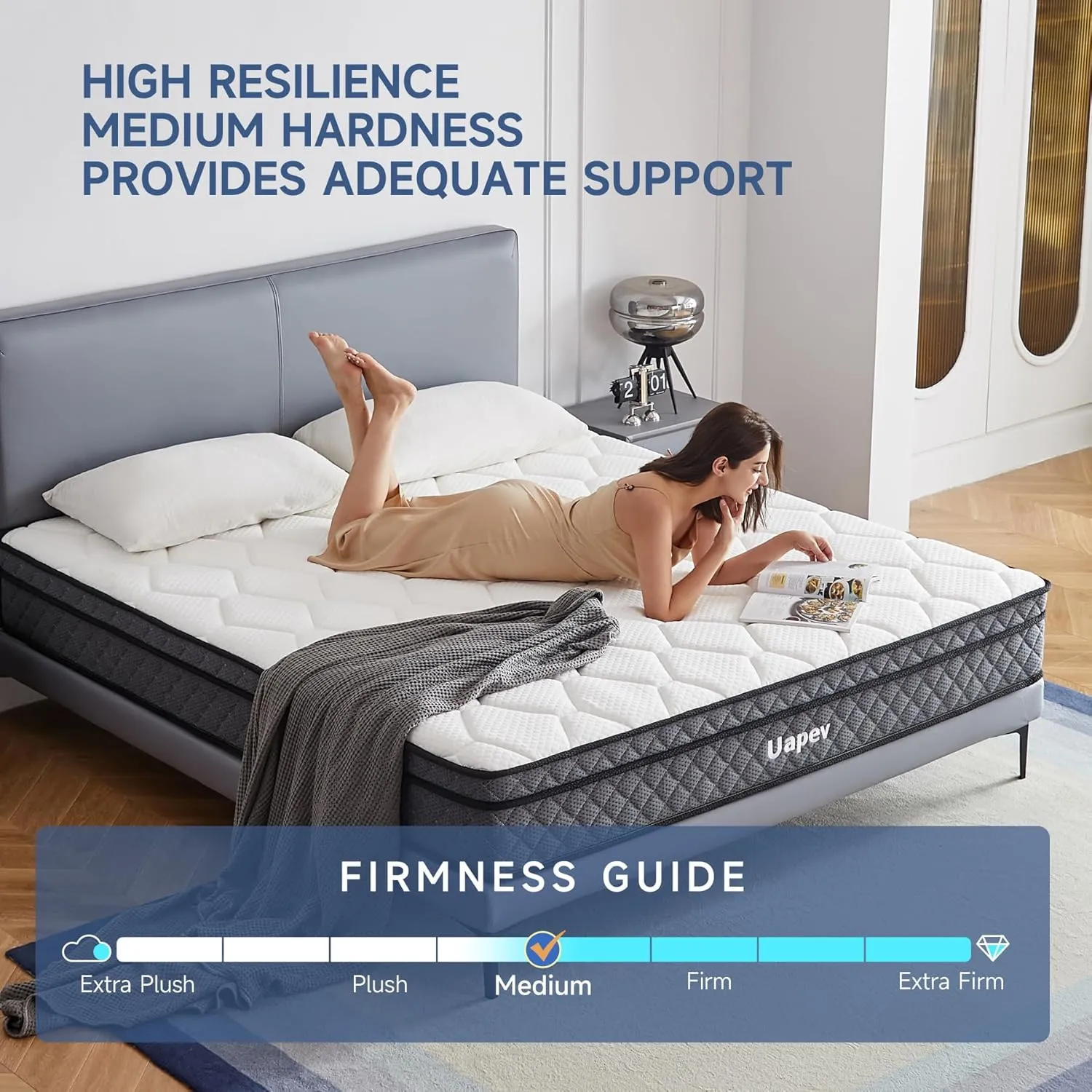 Full Mattress,10inch Thickness Mattress in A Box,Memory Foam Hybrid Mattress,with Individual Pocket Spring for Motion Isolation & Silent Sleep,Pressure Relief,Plush Texture.