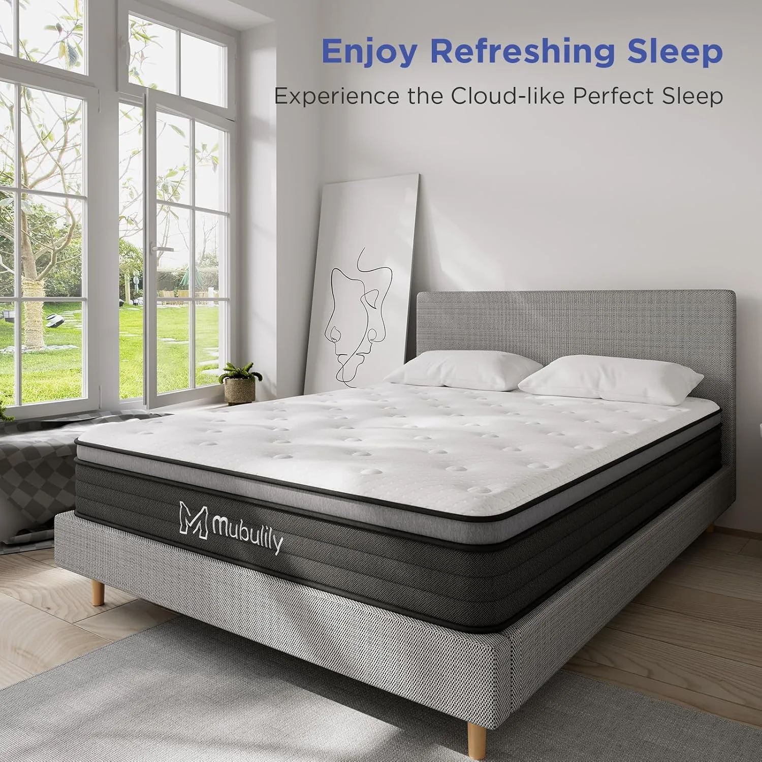 Full Mattress,8 Inch Hybrid Mattress in a Box with Gel Memory Foam,Motion Isolation Individually Wrapped Pocket Coils Mattress,Pressure Relief, Medium Firm Support,CertiPUR-US.