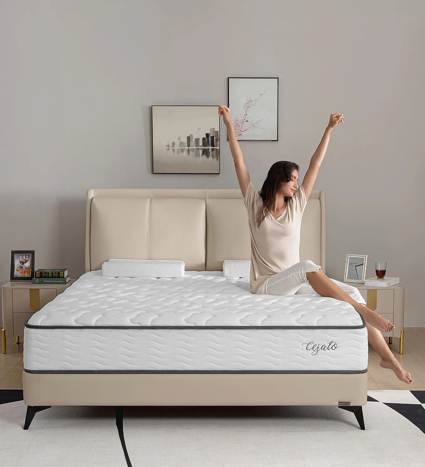 Full Mattress,Memory Foam Hybrid 12 Inch Full Size Springs Mattresses with Individual Pocket Spring for Pain Relief,Medium Firm White Full Mattresses,CertiPUR-US Certified.
