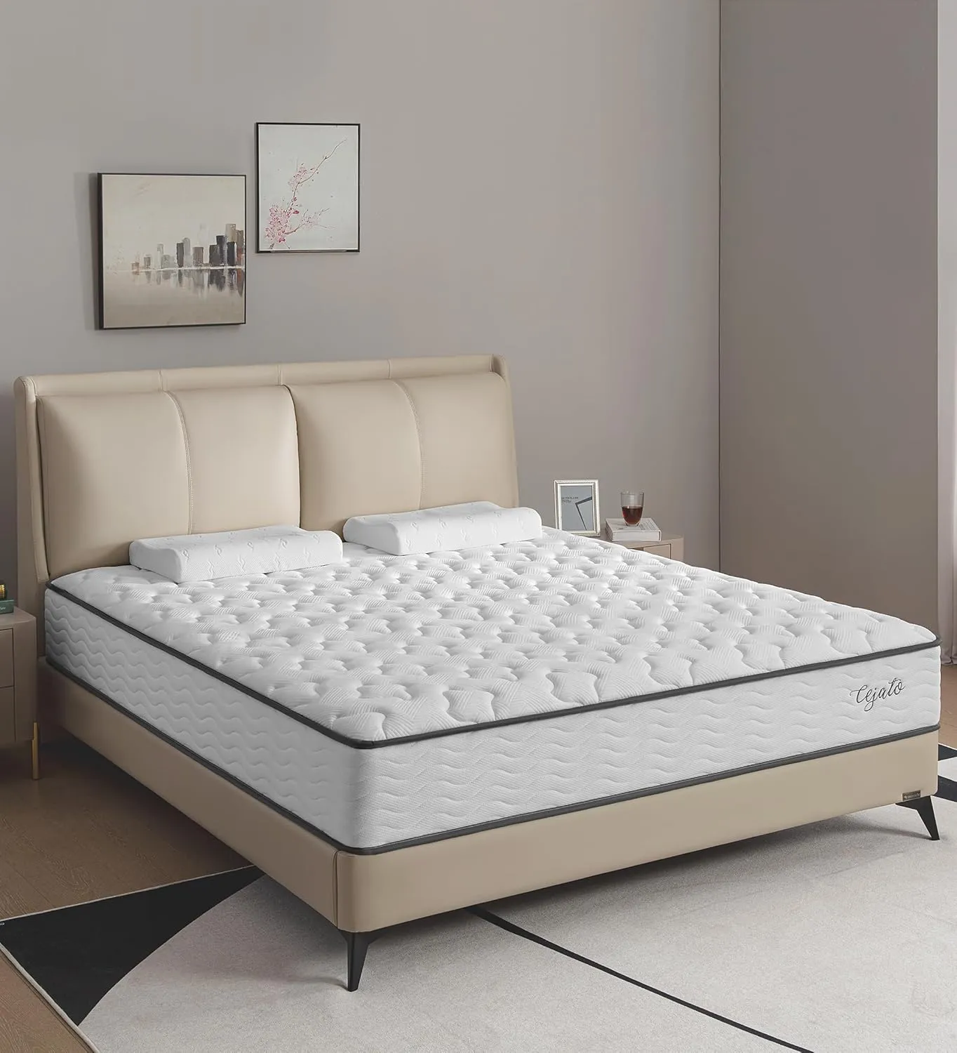 Full Mattress,Memory Foam Hybrid 12 Inch Full Size Springs Mattresses with Individual Pocket Spring for Pain Relief,Medium Firm White Full Mattresses,CertiPUR-US Certified.