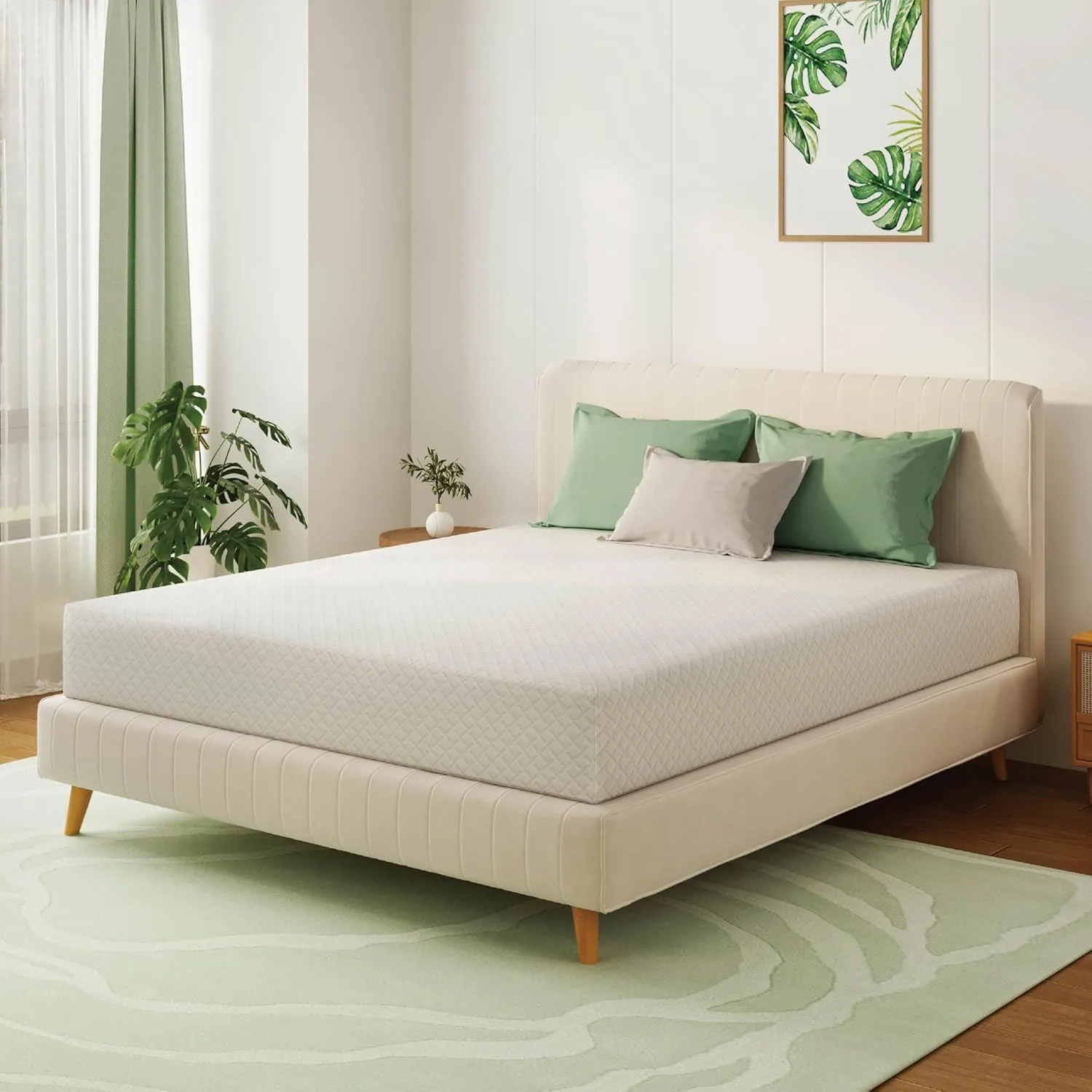 Full Size Mattress 8 Inch Green Tea Memory Foam Mattress for Cool Sleep & Pressure Relief, Fiberglass Free, Bed in a Box, Removable Washable Cover, CertiPUR-US Certified