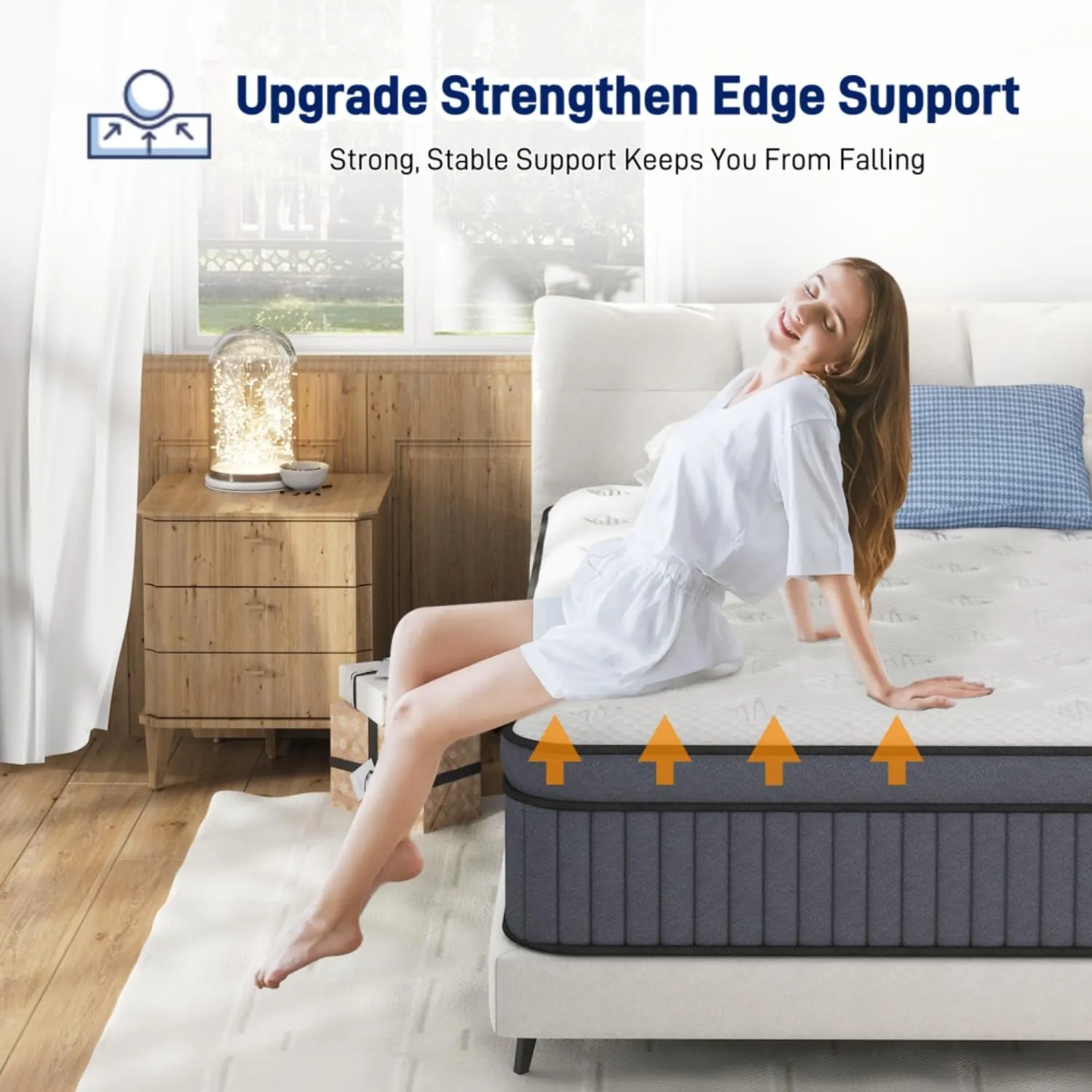 Full Size Mattress [Upgraded Strengthen] 12 Inch Firm Full Mattress In A Box, Hybrid Mattresses With Gel Memory Foam & Independent Pocket Springs, Pressure Relief, Cooling, Strong Edge Support