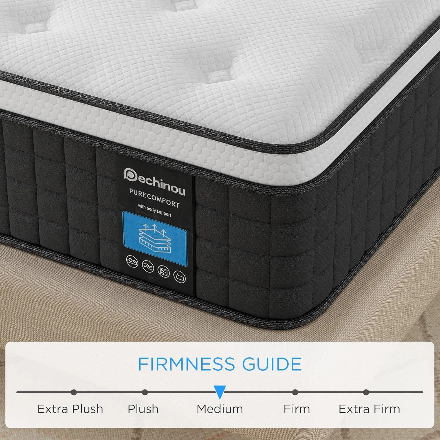 Full Size Mattress,10 Inch Hybrid Full Mattress in a Box with Memory Foam & Individual Pocket Spring for Motion Isolation, Edge Support, Soft and Comfortable, Pressure Relief, Medium Firm CertiPUR-US