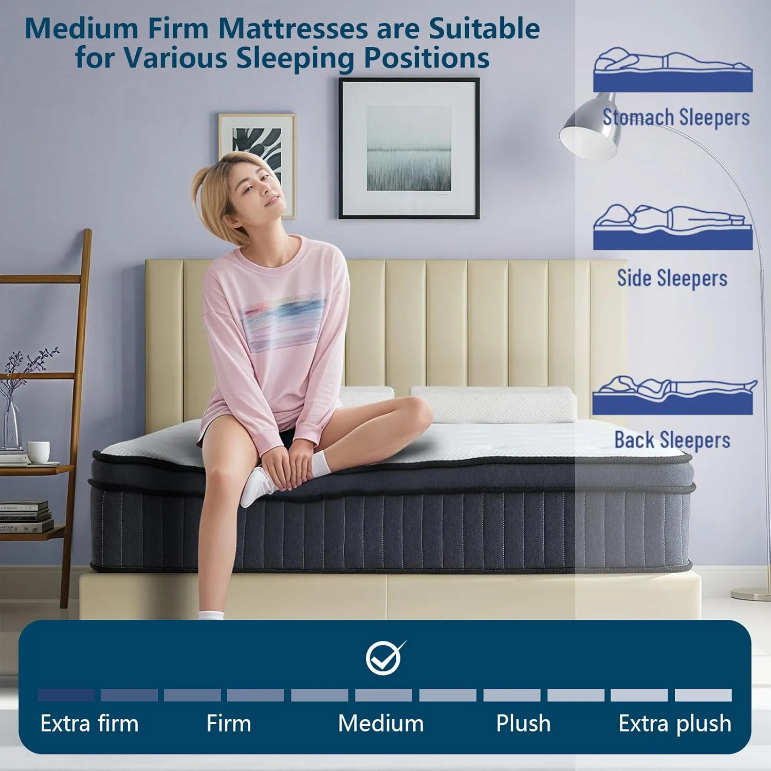 Full Size Mattresses, 12 Inch Memory Foam Hybrid Mattress, Pocket Spring Full Mattress in a Box for Motion Isolation, Strong Edge Support, Pressure Relief, Medium Firm, CertiPUR-US