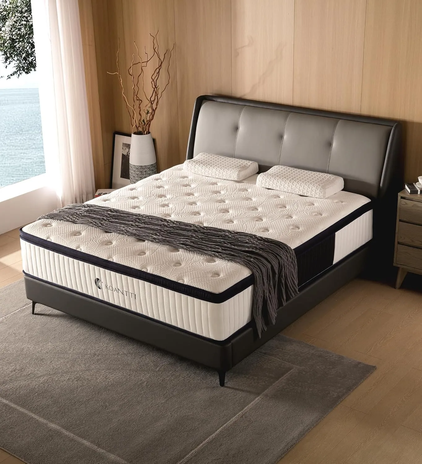 Full Size Mattresses,10 Inch Hybrid Full Mattress in a Box with Memory Foam & Individual Pocket Spring for Edge Support,Pressure Relief,Medium Firm White Full Mattress,CertiPUR-US.