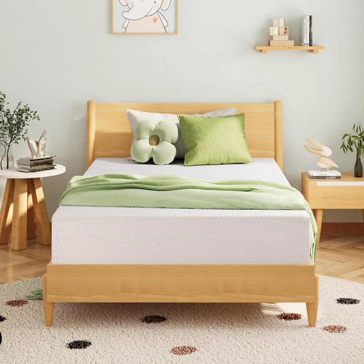 Full Size Memory Foam Mattress, 8 Inch Bed Mattress in A Box with Cooling Green Tea Gel, Pressure Relief with Medium Firm Support, CertiPUR-US Certified, 75''L x 54''W, ‎37.3 pounds White